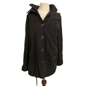 Gallery women's coat Size Med Black Removeable‎ Hood